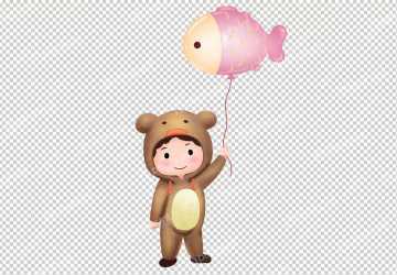 Balloon Fish holy Kid Cartoon