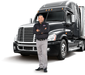 heavy-duty vehicle Semi-truck isolated on background