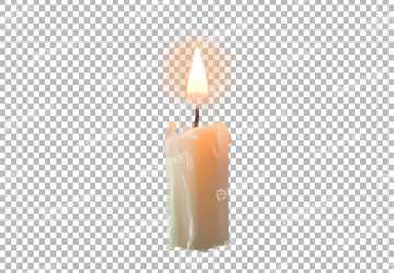 Bright Candle with Flame