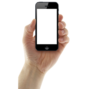 Hand Holding iPhone blank skin nothing on the skin