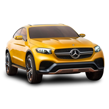 Yellow Mercedes Benz GLC Coupe Car
