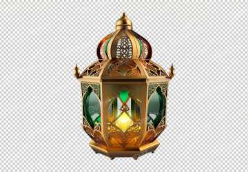 Arabic lamps | gold and green arab lanterns with ornament